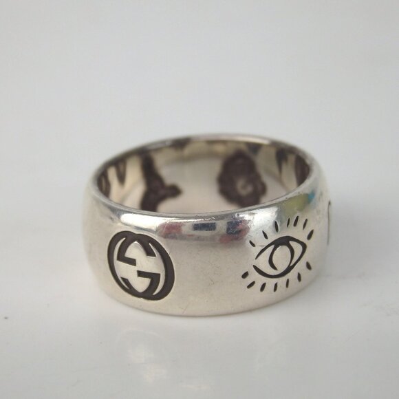 Authentic GUCCI Blind for love ring Silver [Used] - Picture 3 of 7